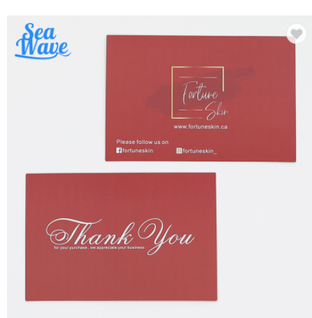 customized logo greeting birthday thank you card recycled paper business card cheap ready to ship / 2