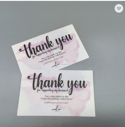 customized Holographic paper card card thank you cards with gold foil logo / 3