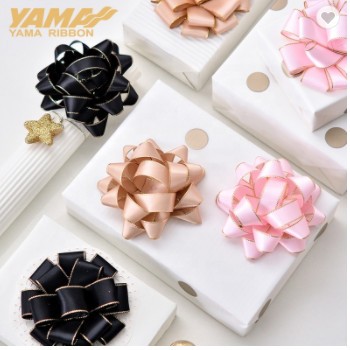 Yama Ribbon 9.5cm 10cm Width Wholesale Gold Edge Satin Ribbon Wrapping Decoration Star Gift Bows / 3