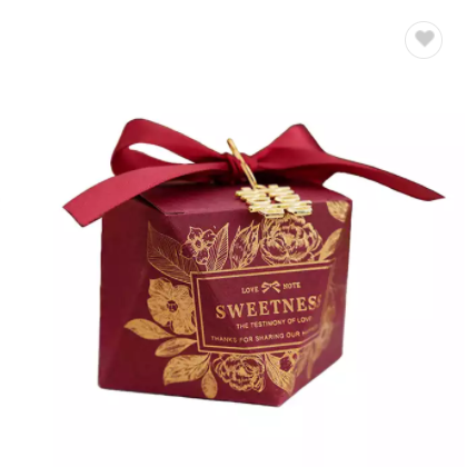 Custom Irregular Red Wedding Valentine Chocolate Candy Gift Box with / 2