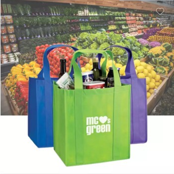 Eco friendly recyclable ultrasonic non woven grocery shopping totes custom sustainable reusable non- / 3