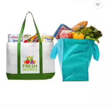 Sustainable Eco Friendly Collapsible Supermarket Grocery Recycle Pp Fabric Non Woven Tote Custom Reu / 2