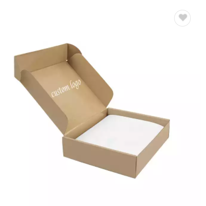 Eco Friendly Durable Natural Custom Logo Pack Folding Shipping Mailing Kraft Paper Carton Box / 3