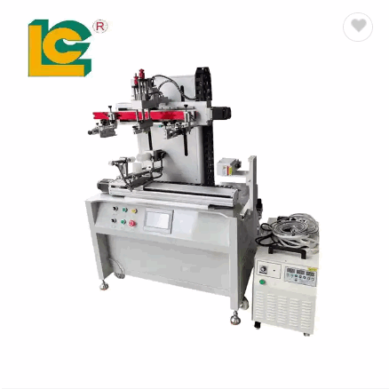 Hot selling PLC Servo and sensor system Cylindrical glass bottle screen printing machine curved oval / 2