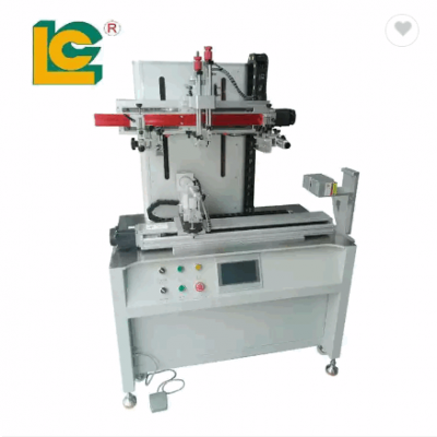 Hot selling PLC Servo and sensor system Cylindrical glass bottle screen printing machine curved oval