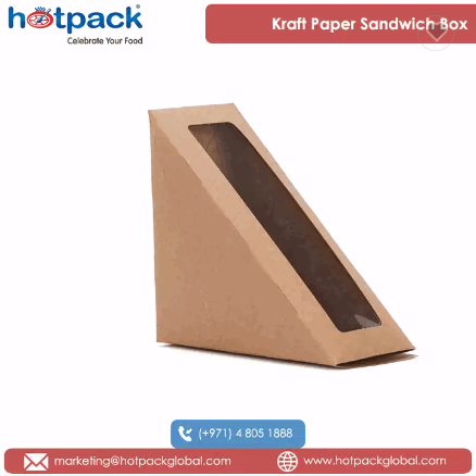 Easy to Assemble Brown Color 300 GSM Thickness Kraft Paper Sandwich Box | Customization Possible / 3