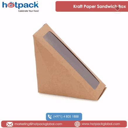 Easy to Assemble Brown Color 300 GSM Thickness Kraft Paper Sandwich Box | Customization Possible / 1