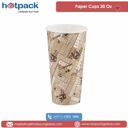 UAE Manufacturer & Exporter Selling Top Notch Quality Printed Single Wall 20 Oz Capacity Recyclable  / 2