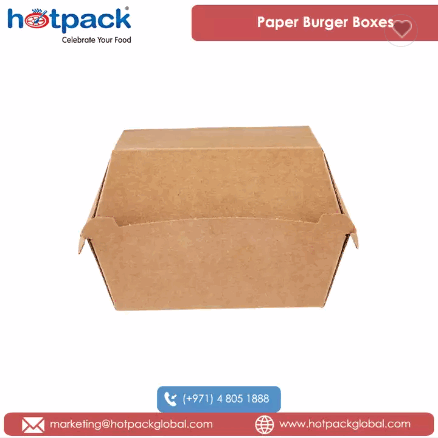 100% Recyclable Quality Takeaways Kraft Flute Material Made Paper Burger Boxes for Food Packaging at / 1