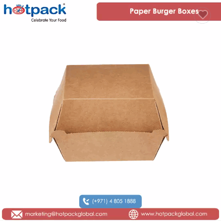 100% Recyclable Quality Takeaways Kraft Flute Material Made Paper Burger Boxes for Food Packaging at / 3