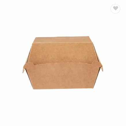 100% Recyclable Quality Takeaways Kraft Flute Material Made Paper Burger Boxes for Food Packaging at / 2