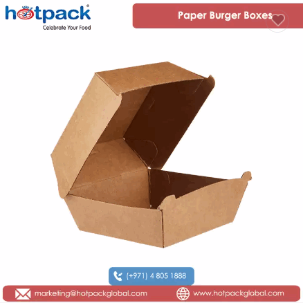 100% Recyclable Quality Takeaways Kraft Flute Material Made Paper Burger Boxes for Food Packaging at / 4