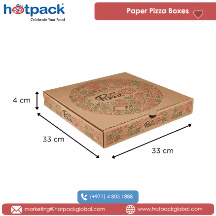 Global UAE Supplier Selling Custom Size Takeaways Recyclable Printed Paper Pizza Boxes for Food Pack / 6