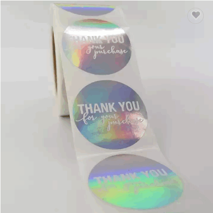 Custom logo sticker label gold metal printing thank you self adhesive waterproof vinyl stickers logo / 2