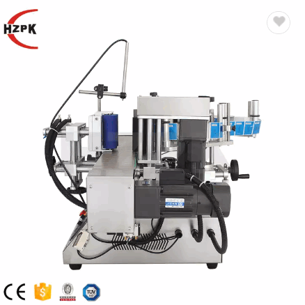 HZPK TRLM-120B transparent adhesive sticker jars cans bottles Tabletop Round Bottle Labeling Machine / 2