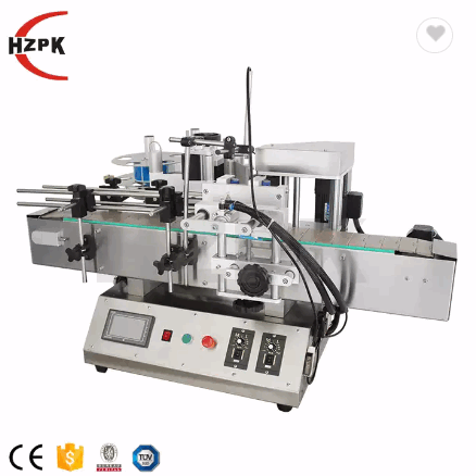 HZPK TRLM-120B transparent adhesive sticker jars cans bottles Tabletop Round Bottle Labeling Machine / 3