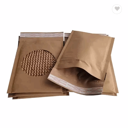 Custom Logo Recyclable Biodegradable Brown Expandable Mailer Paper Bag Honeycomb Express Courier Mai / 2