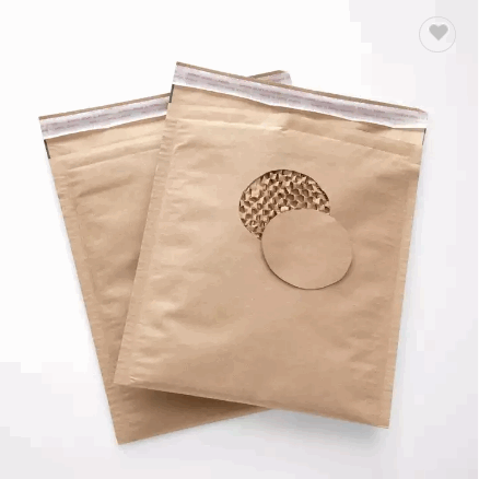 Custom Logo Recyclable Biodegradable Brown Expandable Mailer Paper Bag Honeycomb Express Courier Mai / 4