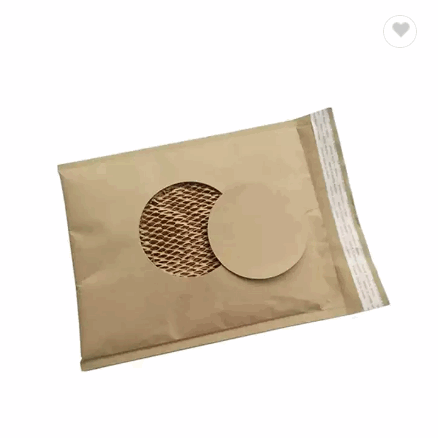 Custom Logo Recyclable Biodegradable Brown Expandable Mailer Paper Bag Honeycomb Express Courier Mai / 5