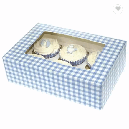 Customized PVC Window Cupcake Cake Box Paper Packaging / 3