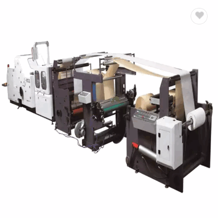 Kraft handle paper bag products production making machine with printing / 2