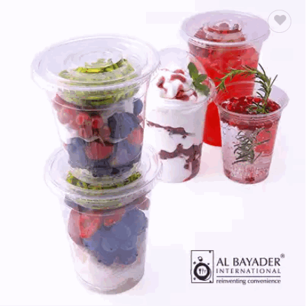 Al Bayader disposable Transparent Material PET Disposable Juice Plastic Cup from Dubai UAE / 2