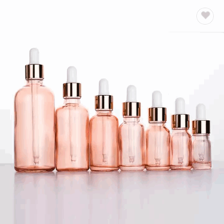 Cosmetic Olive essential oil 5ml 10ml 30ml 50ml 60ml 100ml serum rose gold glass dropper bottle / 2