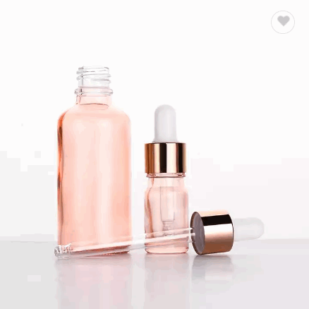 Cosmetic Olive essential oil 5ml 10ml 30ml 50ml 60ml 100ml serum rose gold glass dropper bottle / 4