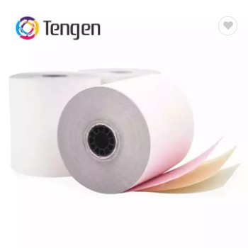 Tengen Wholesale 3 ply 3" inch 65' Feet White Canary Pink Carbonless Paper for Kitchen Pri / 2