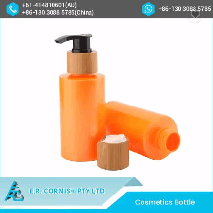 Biodegradable Packaging Empty PLA Plastic Cosmetics Bottle with Bamboo Pump / 2