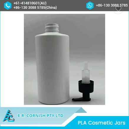 400ml Empty PLA Biodegradable Cosmetic Packaging Plastic Bottle With Press Cap / 5