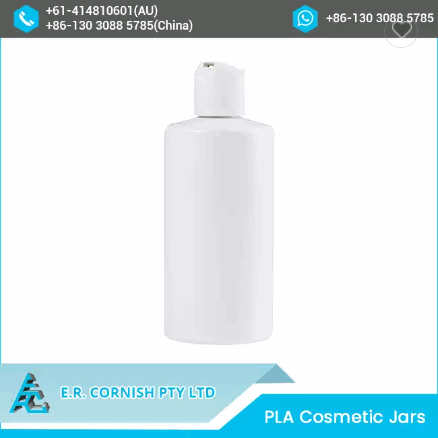 400ml Empty PLA Biodegradable Cosmetic Packaging Plastic Bottle With Press Cap / 2