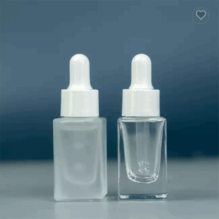 Wholesale Price 10ml 15ml Transparent Square Cosmetics Glass Bottle With Dropper / 3