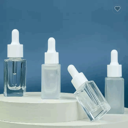 Wholesale Price 10ml 15ml Transparent Square Cosmetics Glass Bottle With Dropper / 4