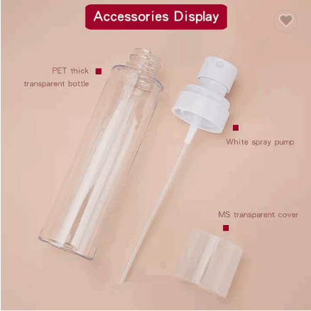 45ML 60ML 80ML100ML Transparent Plastic Lotion Pump Bottle with Spray Bottle and Pump Bottle / 5