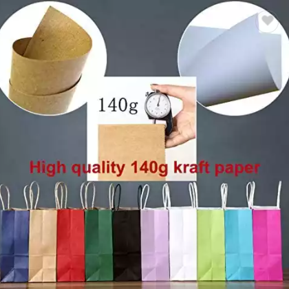 Eco-friendly 13x7x13 Inches Fashion Kraft Paper Gift Shopping Bags Disposable Medium gift grey paper / 3