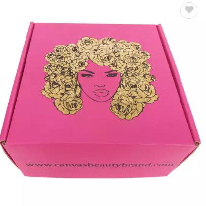 HS Luxury Free sample free design color logo Wig hair extensions box packaging custom logo / 3