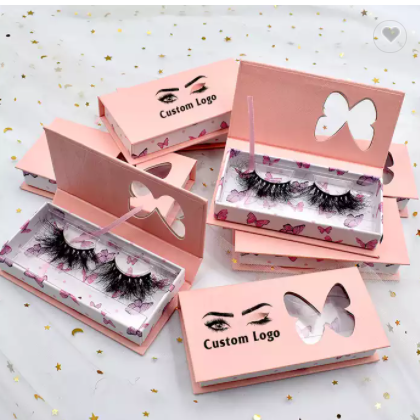 Wholesale Black Butterfly Lash Packaging Mink Eyelash box Color Ribbon Eyelash Packaging / 2