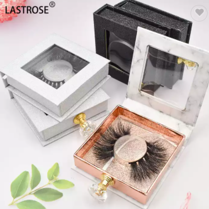 Empty Eyelash Case Luxurious Private Label Black Custom Square Shaped Lashbox Packaging for Lashes c / 3