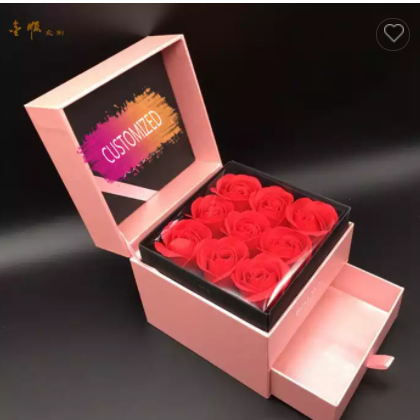 Rose Box Preserved Flower Gold Black Soft Pantone Gift Custom Logo / 1