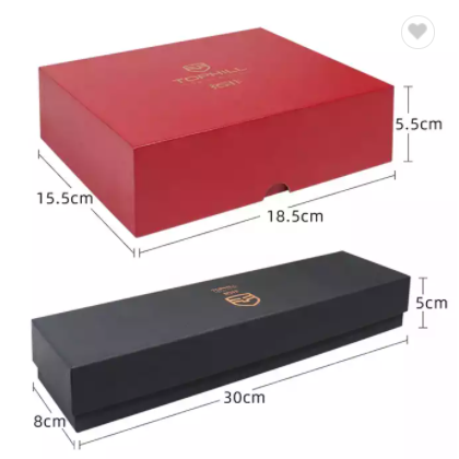 Professional Factory Sale Gift Jewelry Box Exquisite Custom Logo Black Paper Necklace Bracelet Ring  / 3