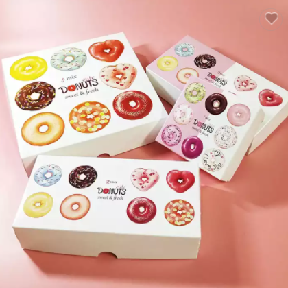 Paper donut packaging box gift cardboard food packaging box with custom logo / 3