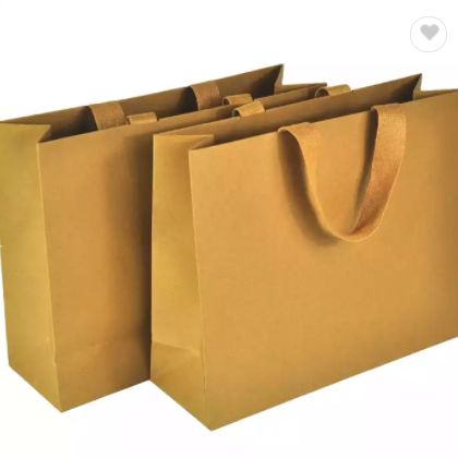 Brown Paper Shopping Bags Kraft Paper Drawer Packaging Box Reusable Shopping Bag / 2