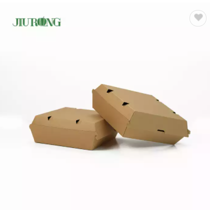 Corrugated Box Biodegradable Packaging Hamburger Take away Container Cardboard Paper Kraft Paper for / 3