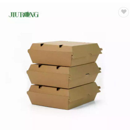 Corrugated Box Biodegradable Packaging Hamburger Take away Container Cardboard Paper Kraft Paper for / 1