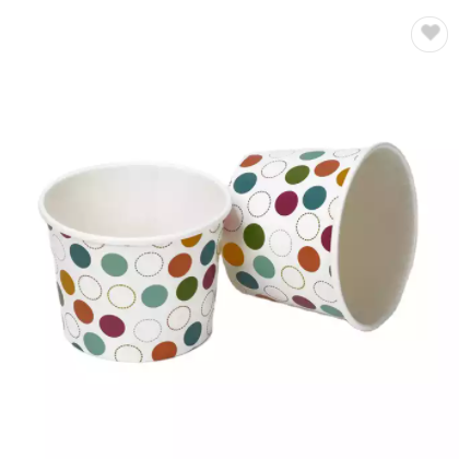 Custom Food Grade Packaging Dessert Bowl Container Recyclable Frozen Yogurt Ice Cream Paper Cup / 1