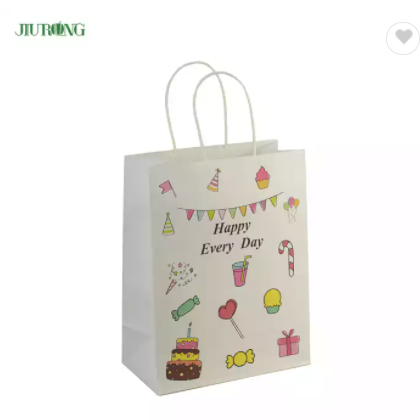 Customized Boutique Shopping Sac Goody Packaging Recyclable Grocery Kraft Paper Gift Bag / 2