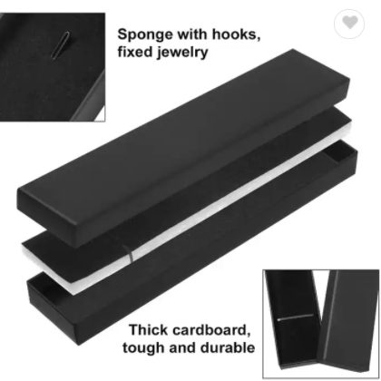 Black Kraft Jewellery Bracelet Gift Box Necklace Case Pendant Display Paper Boxes With Flocked Spong / 2