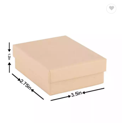 Brown Delicate Kraft Jewelry Box Bulk Sturdy Kraft paper packaging with Lid and Cotton sponge velvet / 1