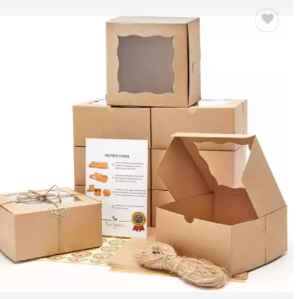 Disposable Takeaway packaging take away kraft brown paper disposable lunch box with window / 2